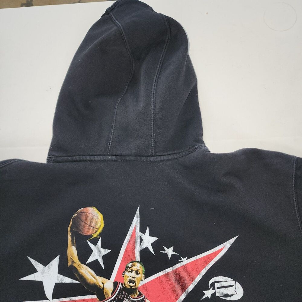 Rodman Apparel Dennis Rodman Basketball Black Hoodie Sweatshirt Sz 2XL - Picture 3 of 7